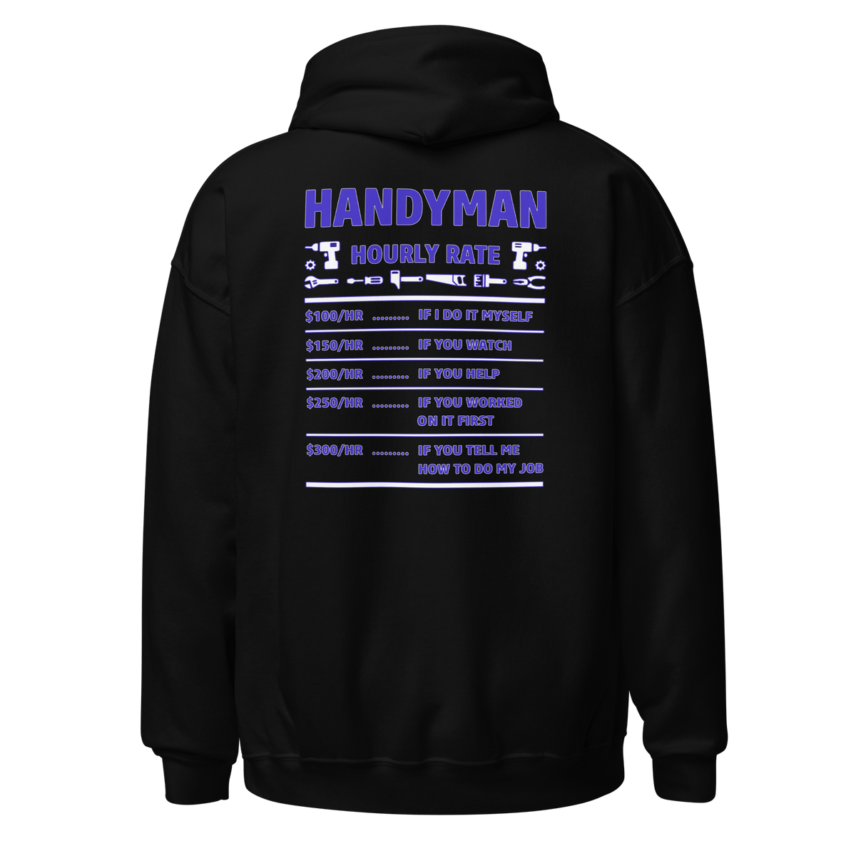 Top Gear Black / S Handy Man Hourly Rate Hoodie