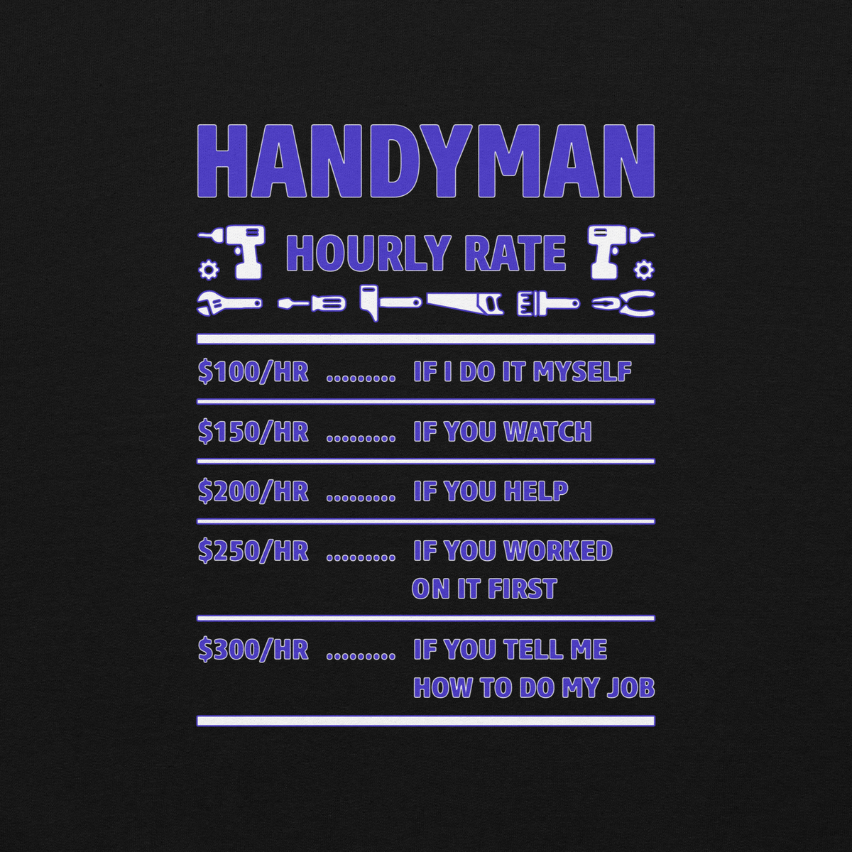 Top Gear Handy Man Hourly Rate Hoodie