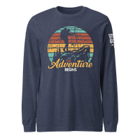 Top Gear Heather Navy / S The Adventure Begins Long Sleeve Tee