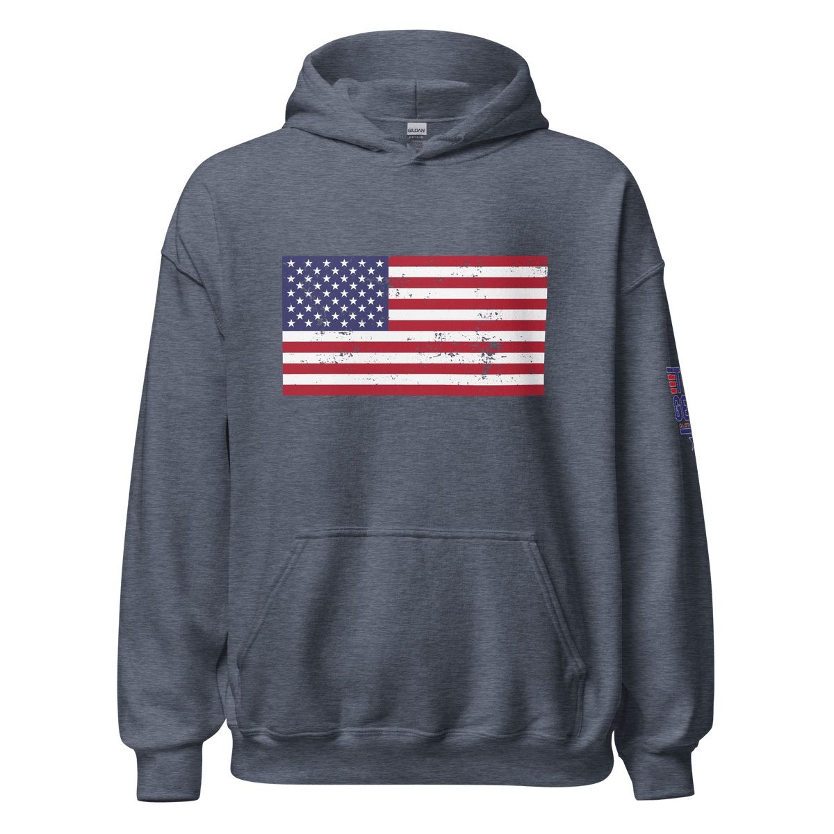Top Gear Heather Sport Dark Navy / S Classic American Flag Hoodie