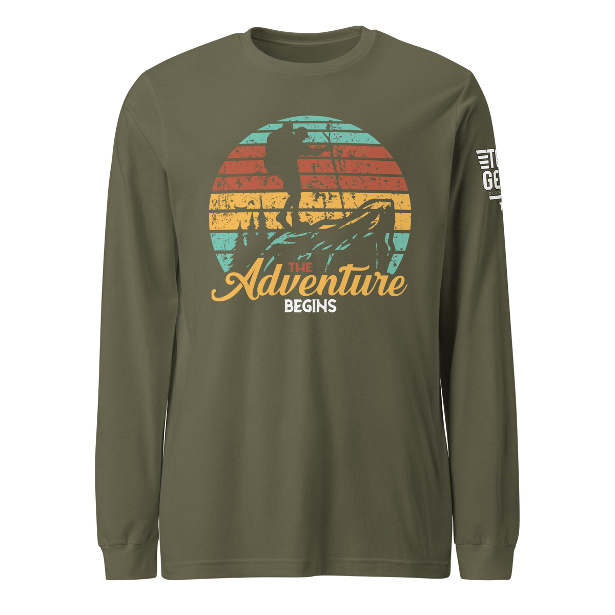 Top Gear Military Green / S The Adventure Begins Long Sleeve Tee